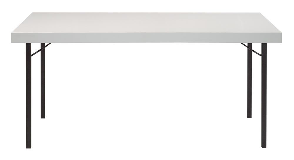 Klapptisch, BxTxH 1400x700x720 mm, 4-Fuß-Gestell aus Vierkantrohr, Tischplatte aufgedoppelt 65 mm, weiß