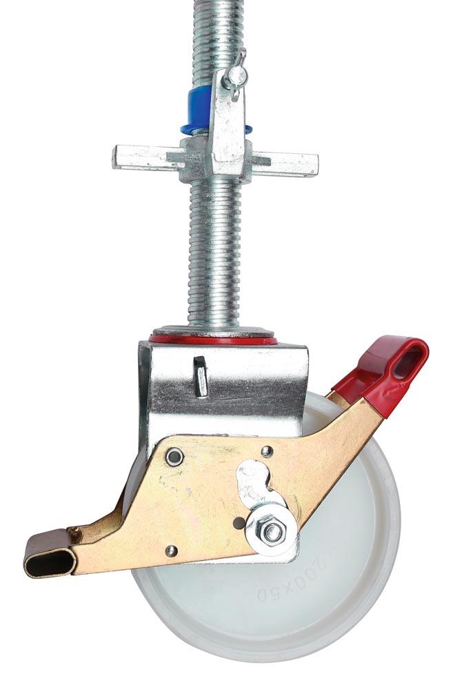Fahrgerüst, Aluminium, mit Fahrtraverse, Arbeitsfläche 1,30x2,95 m, Standhöhe 11,60 m, Gerüsthöhe 12,82 m, Gewicht 651,8 kg