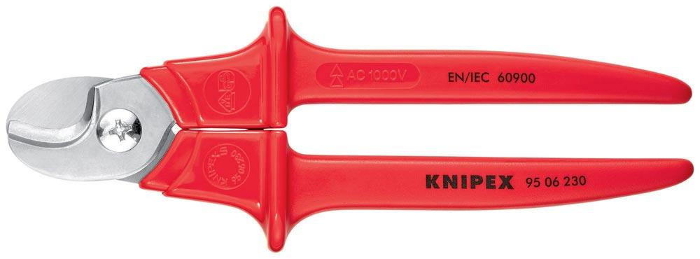 Kabelschere Länge 230 mm Kopf poliert VDE Kunststoff umspritzt