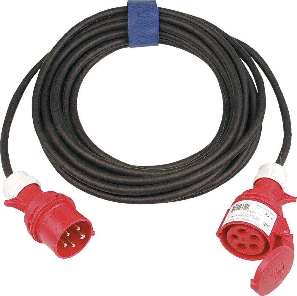 CEE-Verlängerung mit Phasenwender 32 A 400 V 25 m H07RN-F 5 x 4 mm schwarz IP44