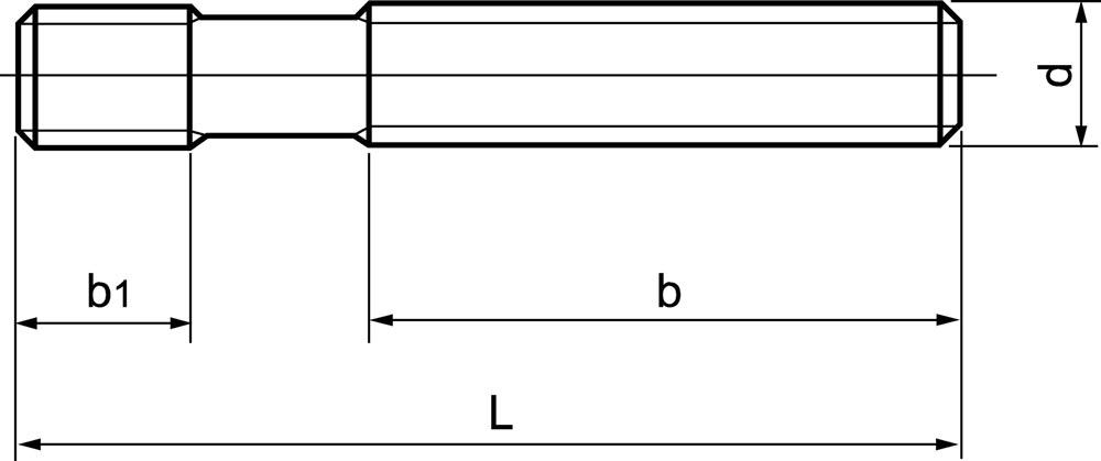 Stiftschraube DIN 6379 M20x160 mm vergütet auf 8.8