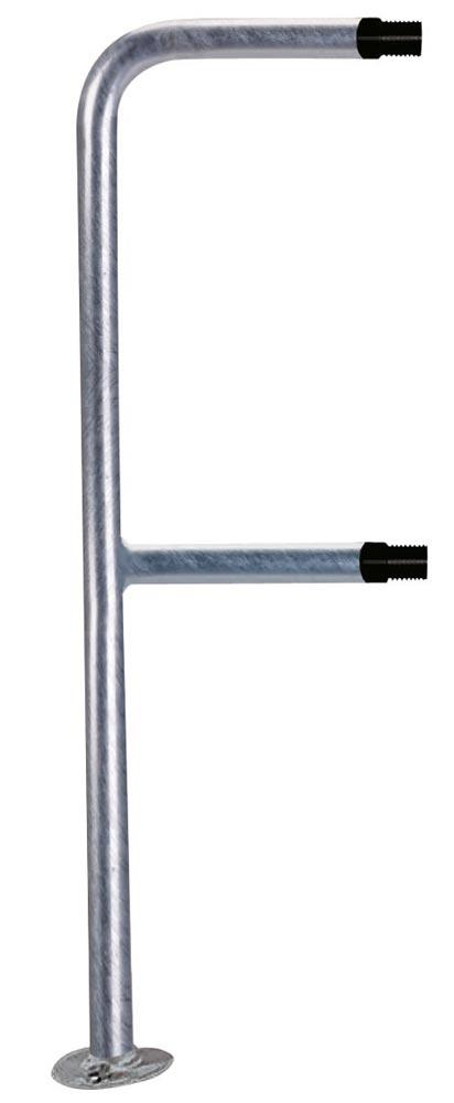 Schutzgeländer, Anf./Endstück, BxH 500x1000 mm, Durchm. 42 mm, Wandstärke 3,2 mm, Außenbereich, feuerverzinkt