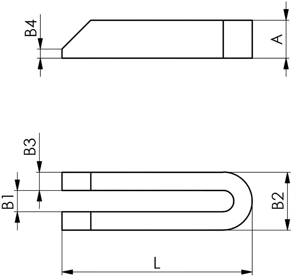 Gabelspanneisen DIN 6315B Schlitzbreite 14 mm Länge 125 mm für Spannschraube M12, M14