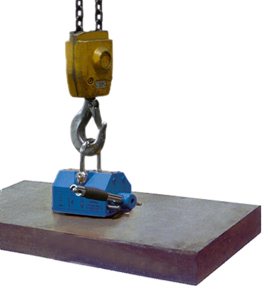 Permanent-Lasthebemagnet, Traglast Flachmaterial max. 300 kg, Traglast Rundmaterial max. 180 kg