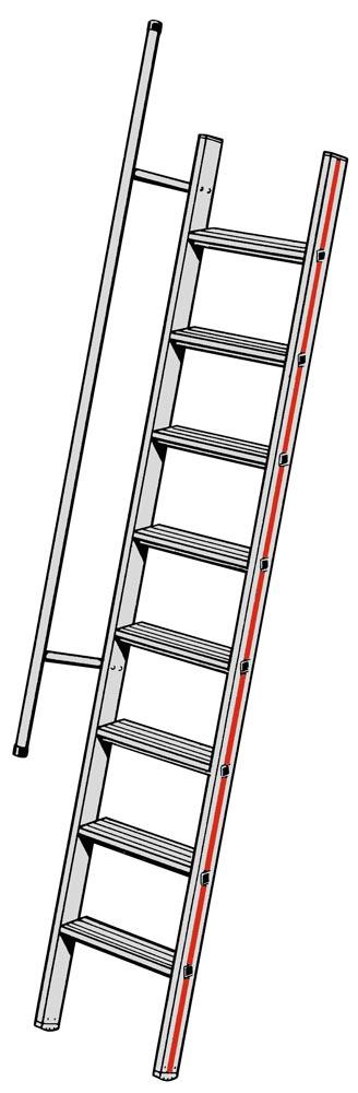 Handlauf, 3,75 m Spezial-Alu-Rohr, Durchm. 30 mm, mit T-Nut für variable Anbringung der Halter