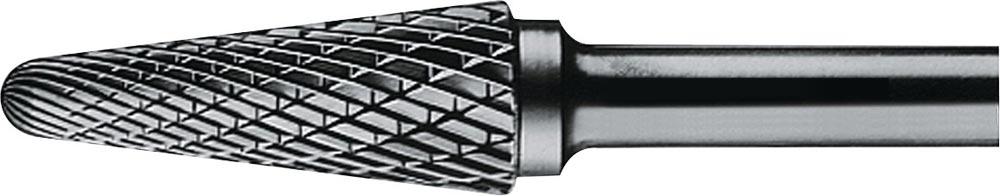 Frässtift KEL Ø 10 mm Kopflänge 20 mm Schaft-Ø 6 mm Hartmetall Verzahnung Kreuz