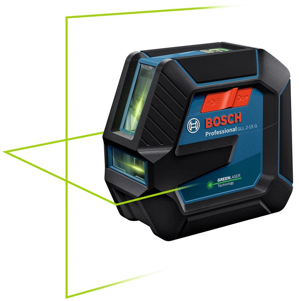 BOSCH Linienlaser GLL 2-15 Prof. inkl. Stativ, Zieltafel, Batterien in Tasche