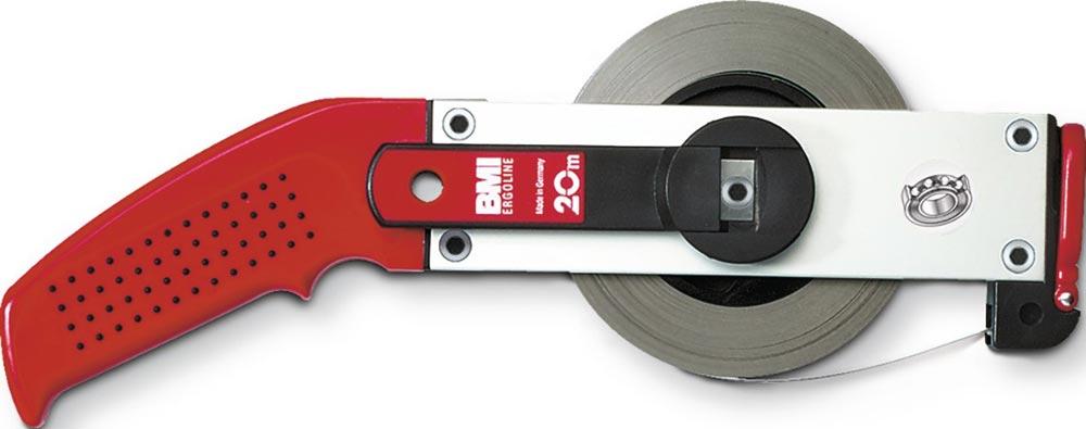 Rahmenbandmaß ERGOLINE Länge 50 m Bandbreite 13 mm B mm/cm EG II Aluminium weiß Stahlmaßband
