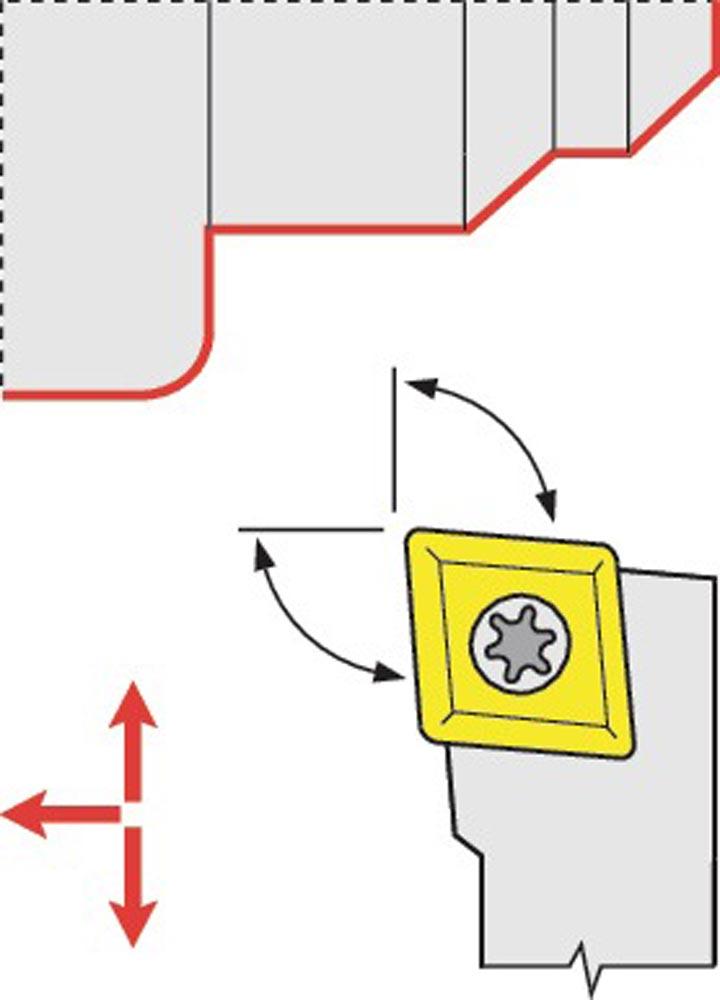 Klemmdrehhalter SCLCL1010E06 links vernickelt Außendrehen