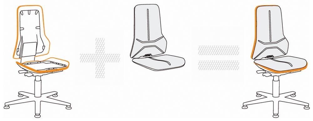 Arbeitsdrehstuhl, Permanentkontakt, mit Gleiter und Aufstieghilfe, Flexband grau, Basisstuhl ohne Polster, Sitz Höhe 590-870 mm, DIN 68877 Arbeitsdrehstuhl, Permanentkontakt, mit Gleiter und Aufstieghilfe, Flexband grau, Basisstuhl ohne Polster, Sitz Höhe 590-870 mm, DIN 68877