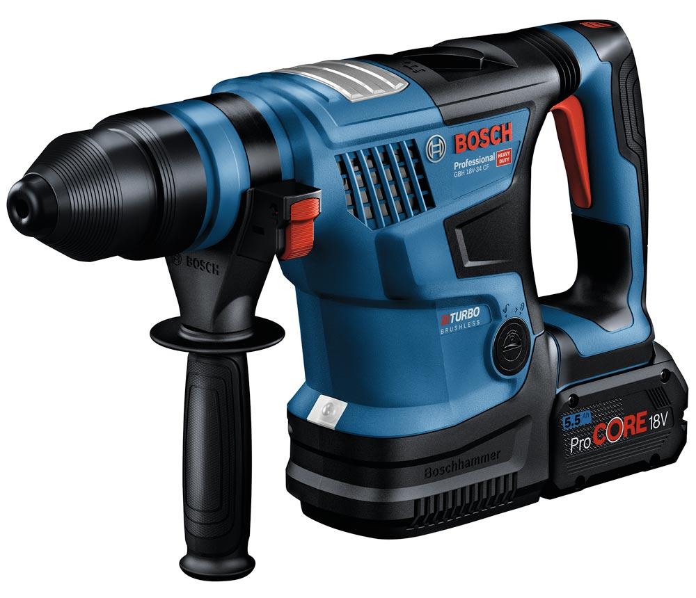 BOSCH Akku-Bohrhammer GBH 18V-34 CF, 2x5.5Ah ProCORE18V, GAL 1880 CV Koffer