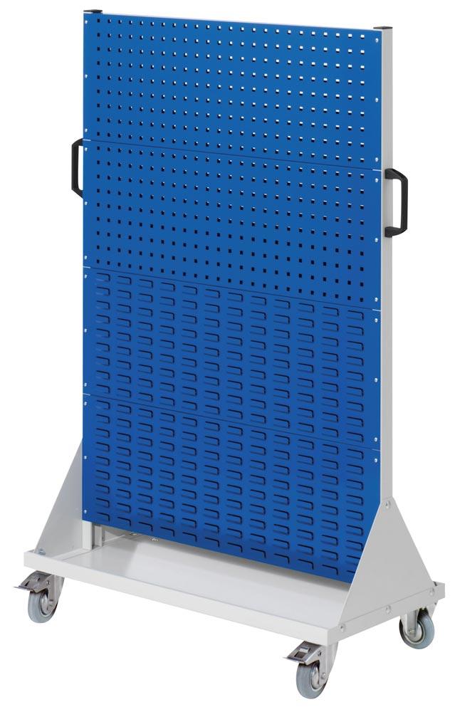 Werkstattwagen 2 Loch-/6 Schlitzplatten, BxTxH 1000x500x1580 mm, RAL 5010