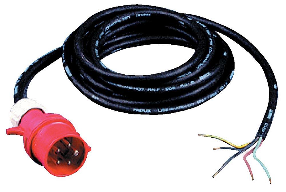 Anschlussleitung H07RN-F 5 x 4 mm 5 m mit CEE Stecker schwarz für Innen / Außen