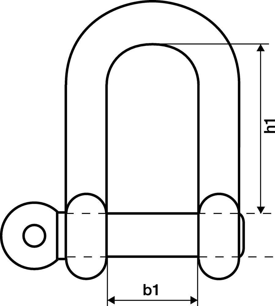 Schäkel Tragfähigkeit 1100 kg Bügel/Bolzen 19 mm gerade Form VE = 10 St.