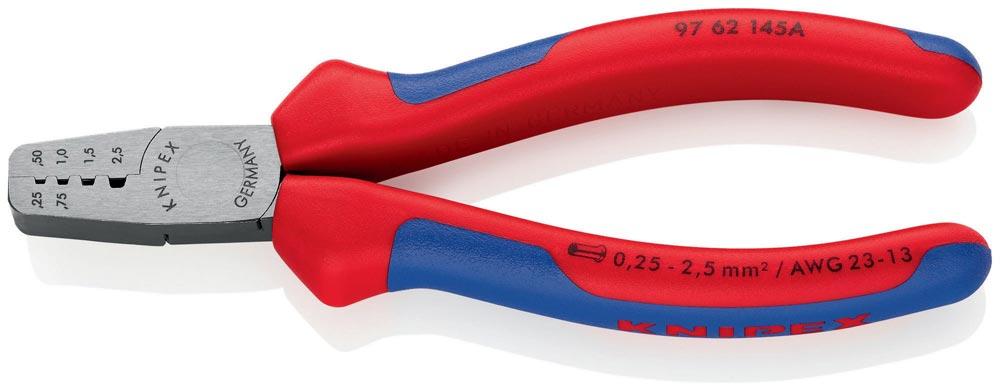 Aderendhülsenzange Gesamtlänge 145 mm 0,25 - 2,5 (AWG 23 - 13) mm poliert Comfort-Griffe