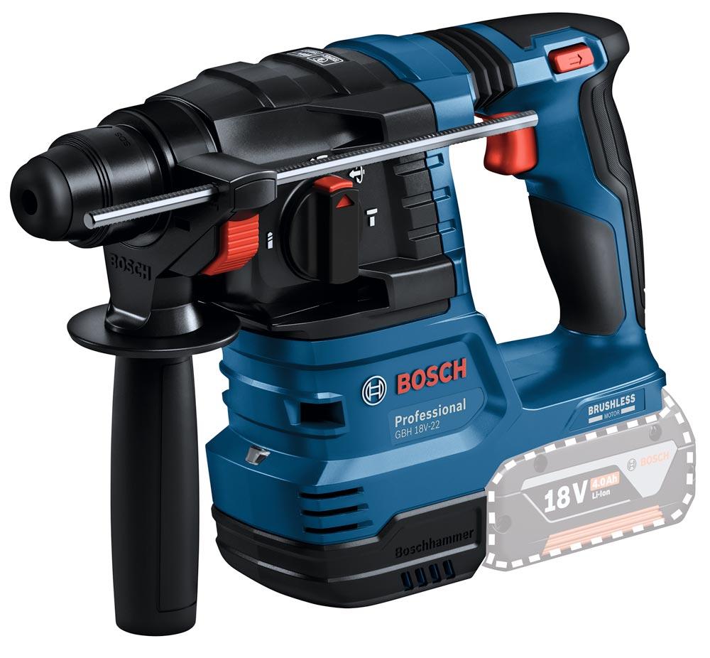 BOSCH Akku-Bohrhammer GBH 18V-22 in L-Boxx (ohne Akku/Ladegerät)