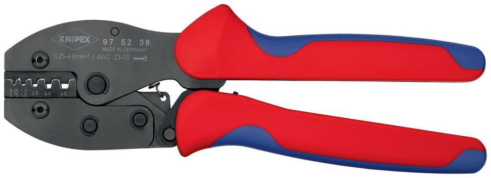 Aderendhülsencrimpzange PreciForce® Gesamtlänge 220 mm 0,25 - 6 (AWG 23 - 10) mm brüniert Mehrkomponenten-Hüllen