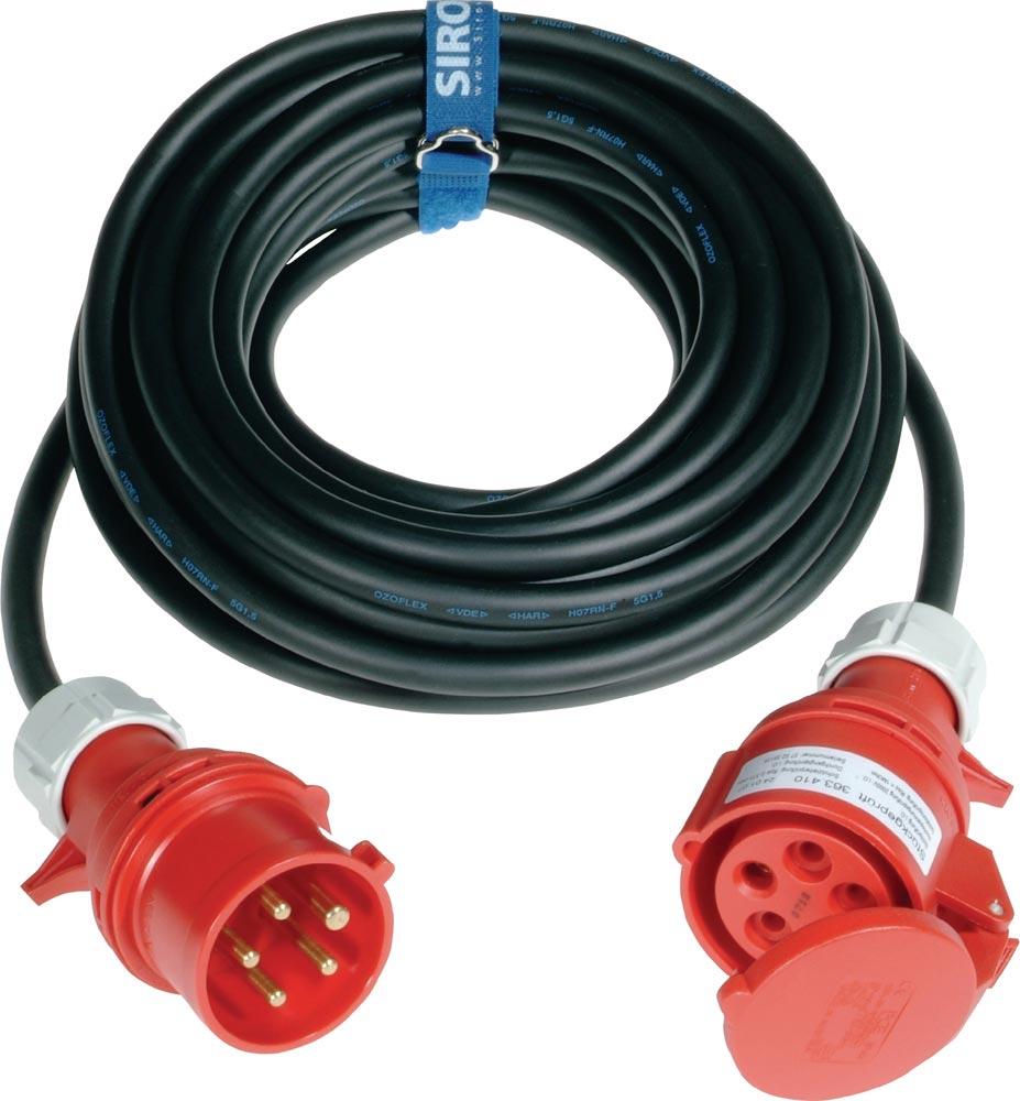 CEE-Verlängerung 16 A 400 V 10 m H07RN-F 5 x 2,5 mm schwarz IP44