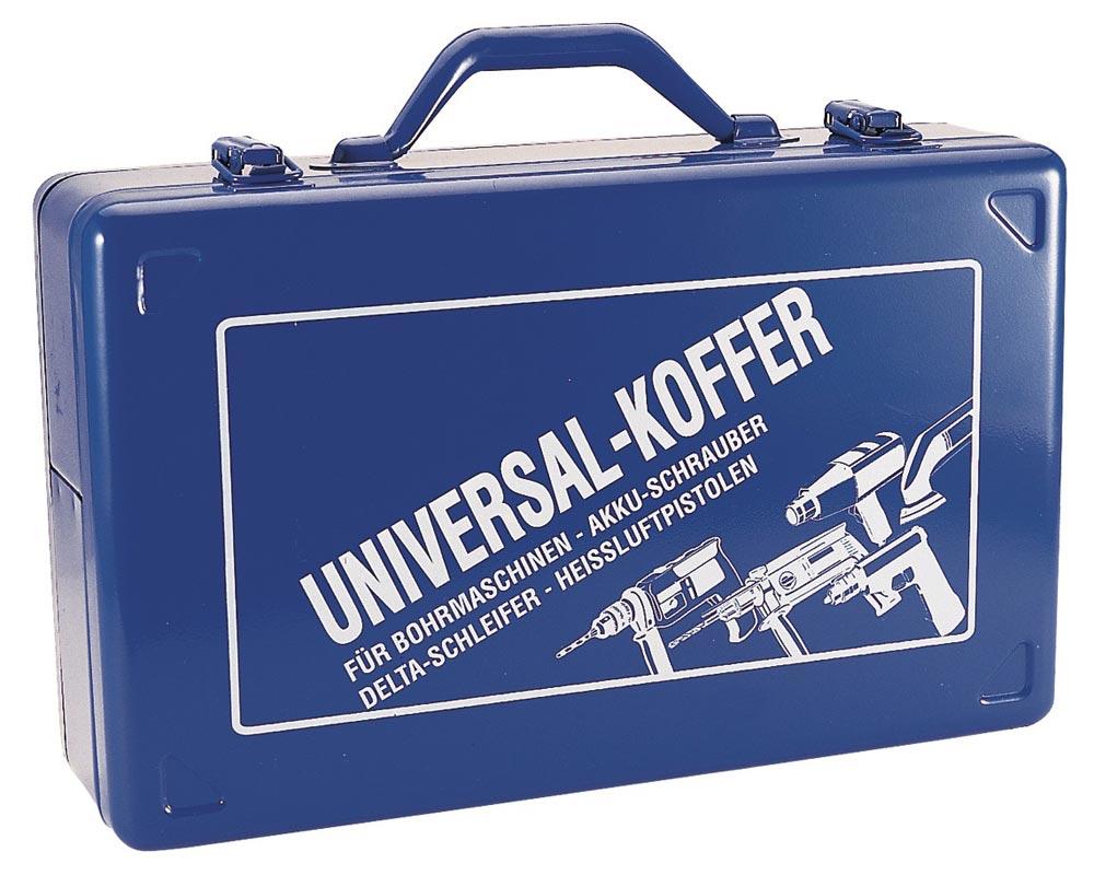 Werkzeugmaschinenkoffer B390xT240xH112mm Schaumstoffeinlage für Bohrmaschinen Stahlblech blau