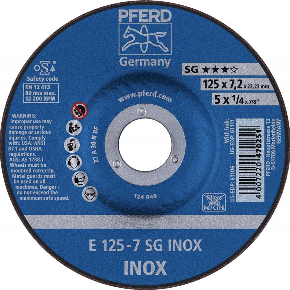 Schruppscheibe SG INOX D115xS7mm gekröpft INOX Bohrung 22,23 mm