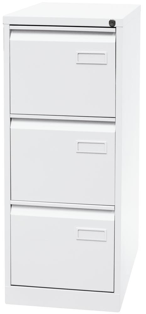 Hängeregistraturschrank LIGHT, BxTxH 413x622x1016 mm, einbahnig, 3 Schubladen, Griffleiste, verkehrsweiß