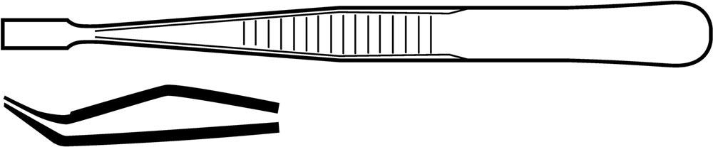 Flachpinzette Gesamtlänge 120 mm eckige Spitzen Edelstahl