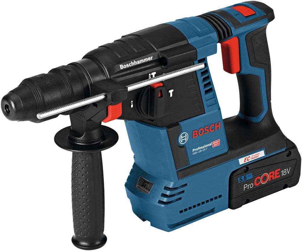 BOSCH Akku-Bohrhammer GBH 18V-26 F, 2x5.5Ah ProCORE18V, GAL 1880 CV L-BOXX 136