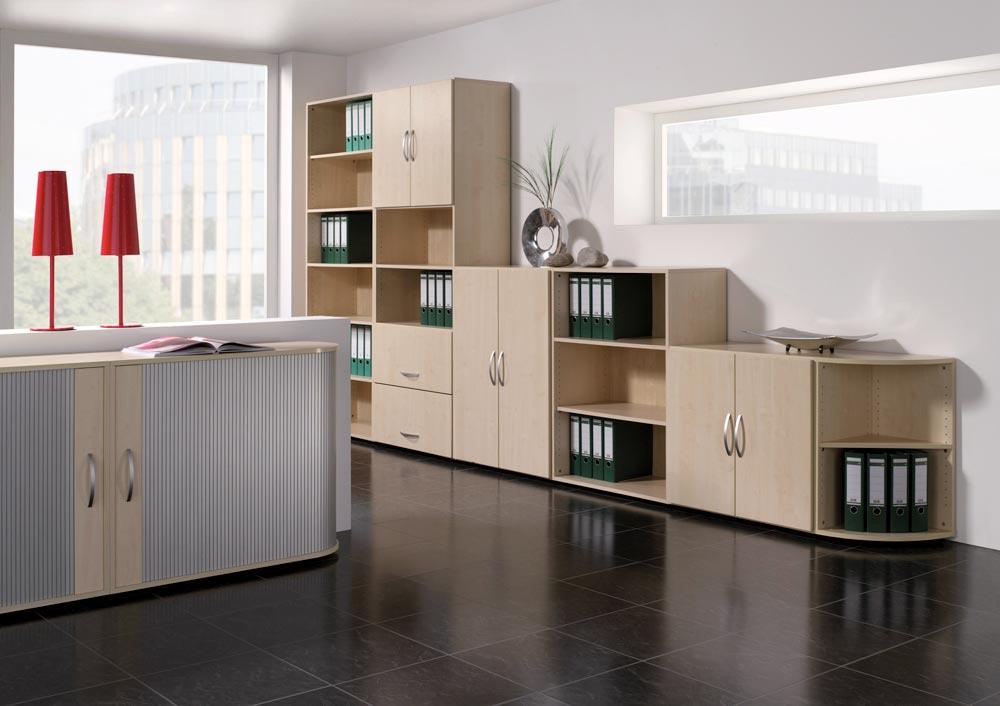 Büro-Flügeltürenschrank, BxTxH 800x420x1104 mm, 3 OH, 2 Böden, Glastüren, Justierfüße, weiß