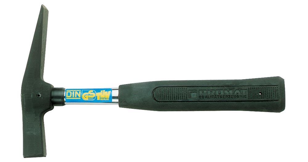 Maurerhammer 600 g geraut Rheinische Form Stahlrohr Stiftsicherung