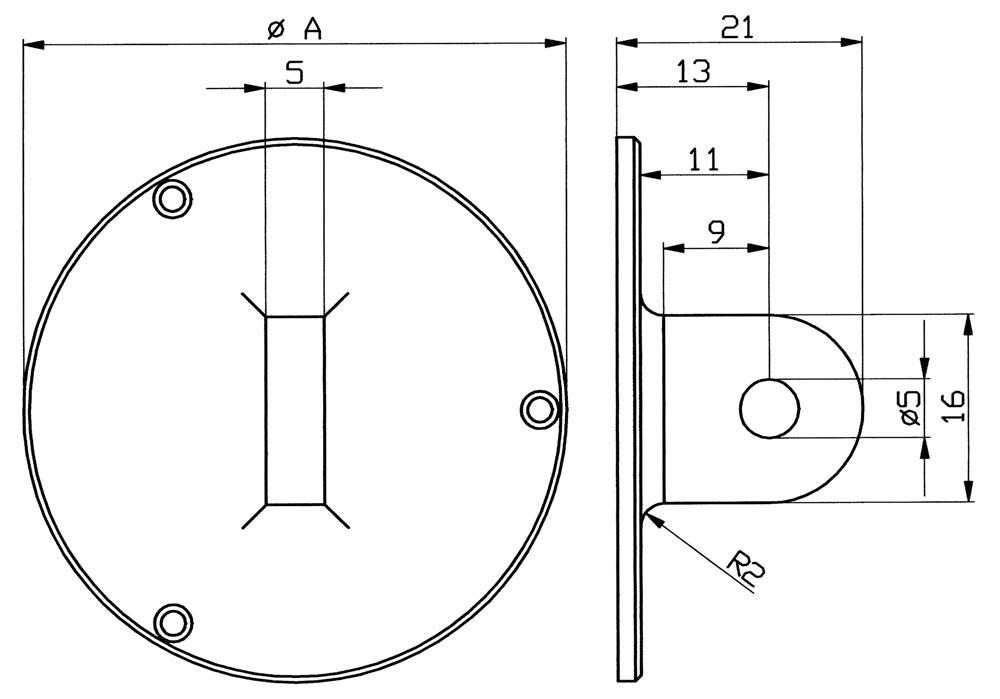 Ösenrückwand für Außenring-Ø 58 mm passend zu Messuhren