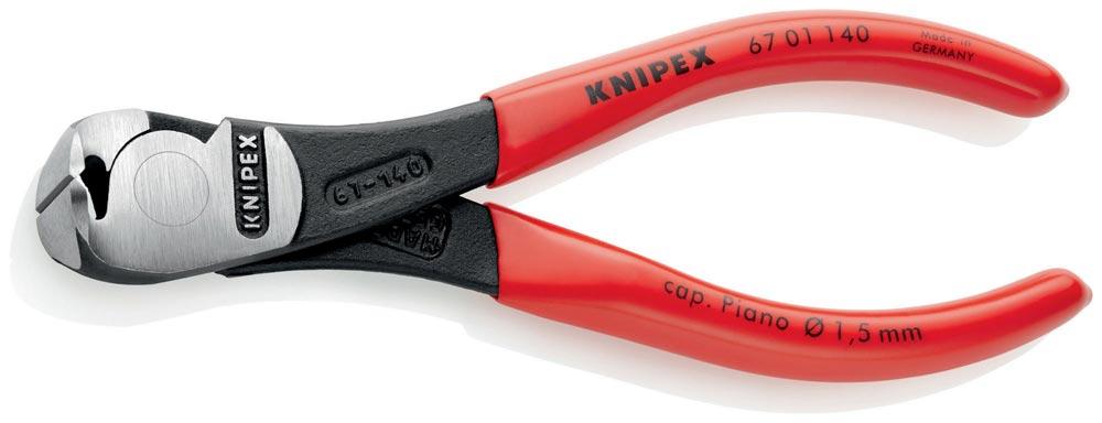 Kraftvornschneider Gesamtlänge 140 mm Kopf poliert Kunststoffüberzug