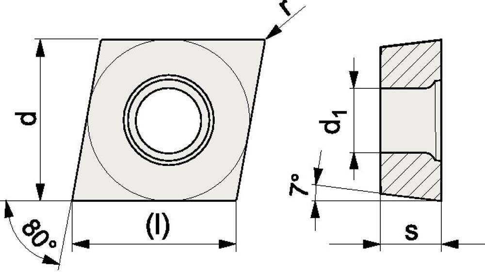 Wendeschneidplatte CCGT060204-AL N20 Bearbeitung Aluminium