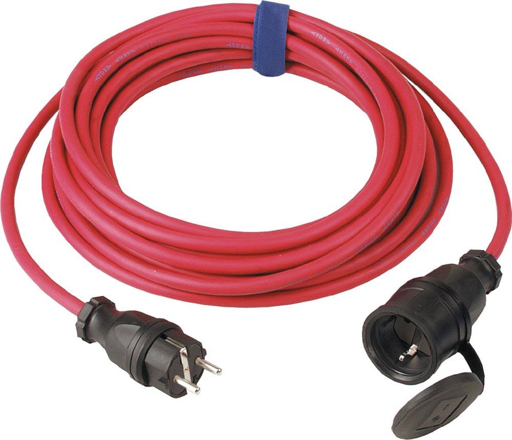 Schutzkontaktverlängerung 16 A 250 V 3 x 1,5 mm 10 m H07RN-F rot IP44