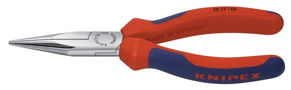 Langbeckzange Gesamtlänge 160 mm Form 2 Kopf verchromt lang, flach-rund Mehrkomponenten-Hüllen
