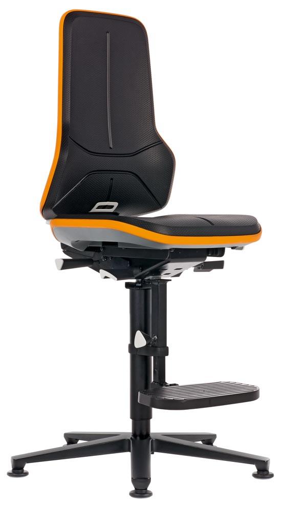 Arbeitsdrehstuhl, Permanentkontakt, mit Gleiter und Aufstieghilfe, Flexband grau, Basisstuhl ohne Polster, Sitz Höhe 590-870 mm, DIN 68877 Arbeitsdrehstuhl, Permanentkontakt, mit Gleiter und Aufstieghilfe, Flexband grau, Basisstuhl ohne Polster, Sitz Höhe 590-870 mm, DIN 68877