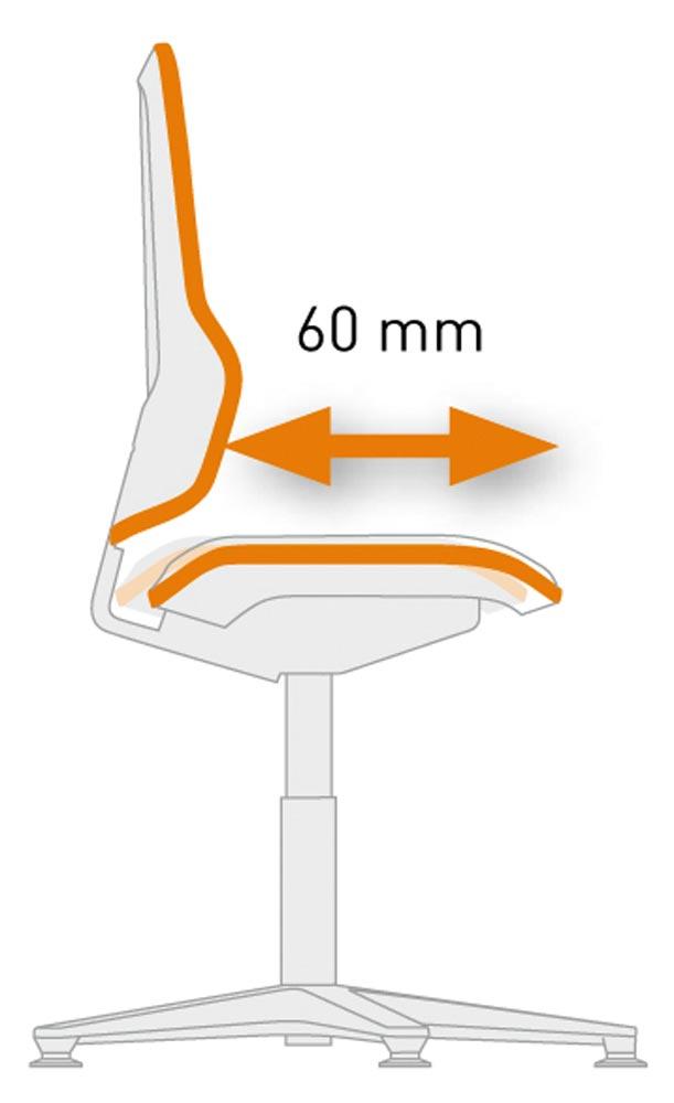 Arbeitsdrehstuhl, Permanentkontakt, mit Gleiter und Aufstieghilfe, Flexband grau, Basisstuhl ohne Polster, Sitz Höhe 590-870 mm, DIN 68877 Arbeitsdrehstuhl, Permanentkontakt, mit Gleiter und Aufstieghilfe, Flexband grau, Basisstuhl ohne Polster, Sitz Höhe 590-870 mm, DIN 68877