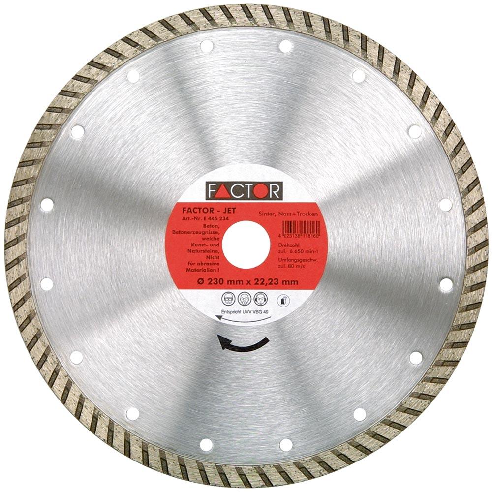 Diamant-Trennscheibe FACTOR JET, geschlossener Rand 230 x 10,0 x 2,6 x 22,23 mm