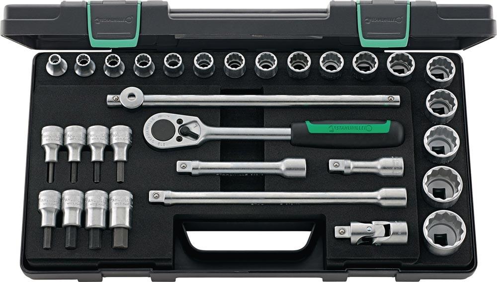 Steckschlüsselsatz 50/54/25/6 KN 31-teilig 1/2  Schlüsselweiten 8-32 mm Anzahl Zähne 36 12-Kant