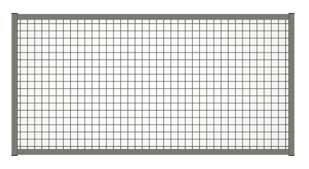 Aufsatzelement für Trennwandschutzgitter, über Einzeltür, BxH 1200x750 mm, RAL 7037 staubgrau