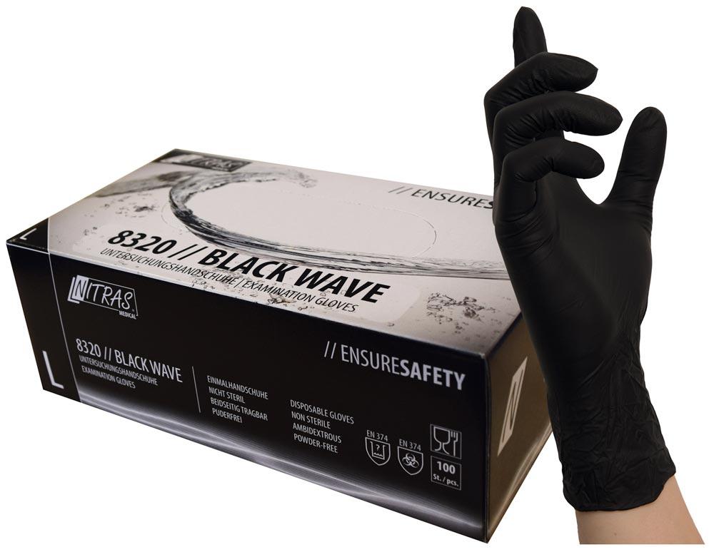 Nitril-Einmalhandschuhe, schwarz, Gr. M, Box a 100 St.