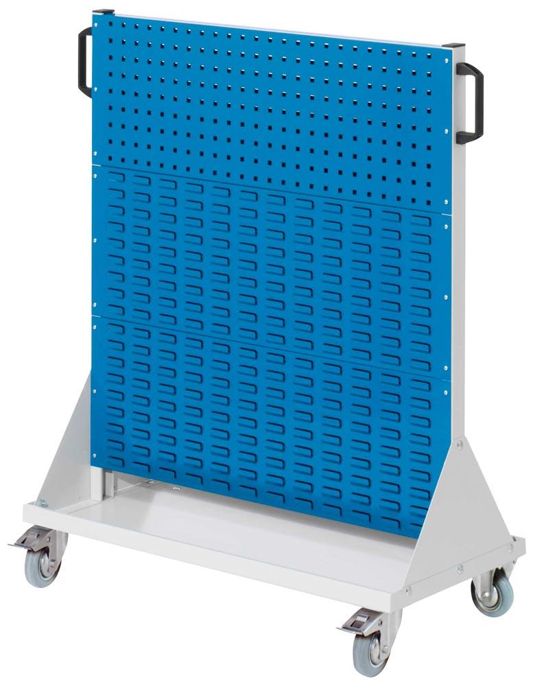Werkstattwagen 2 Loch-/4 Schlitzplatten, BxTxH 1000x500x1230 mm, RAL 5010