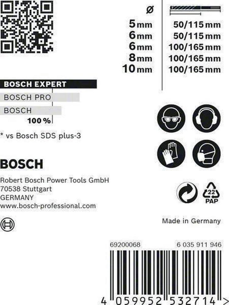 Hammerbohrersatz Expert plus 7X 5- teilig SDS Plus Kunststoffkassette mit Euroloch Hammerbohrersatz Expert plus 7X 5- teilig SDS Plus Kunststoffkassette mit Euroloch
