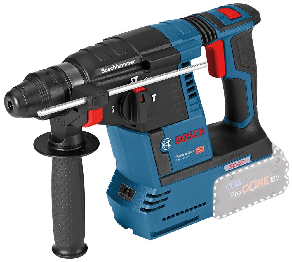 BOSCH 3 tool kit 18V: GSR 18V-28 + GWS 18V-10 + GBH 18V-26 + 2 x ProCORE18V (1 x 4.0 Ah + 1 x 8.0 Ah) + GAL 1880 CV + Toolbag