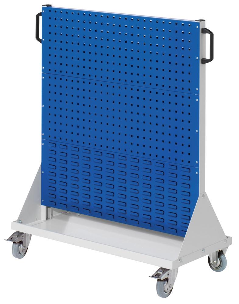 Werkstattwagen 4 Loch-/2 Schlitzplatten, BxTxH 1000x500x1230 mm, RAL 5010