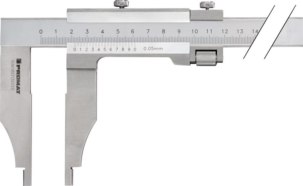 Werkstattmessschieber DIN 862 250 mm Schnabellänge 75 mm