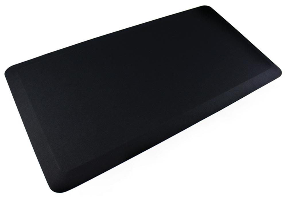 Anti-Ermüdungsmatte für Sitz-/Steharbeitsplätze, LxB 1000x500 mm, PU mit Polyesterüberzug, anti-mikrobiell, schwarz