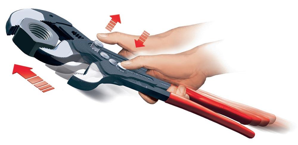 Rohr- und Wasserpumpenzange Cobra® Länge 560 mm Spannweite 120 mm poliert Kunststoffüberzug