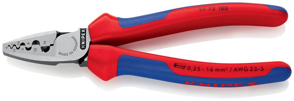 Aderendhülsenzange Gesamtlänge 180 mm 0,25 - 16,0 (AWG 23 - 5) mm poliert Mehrkomponenten-Hüllen