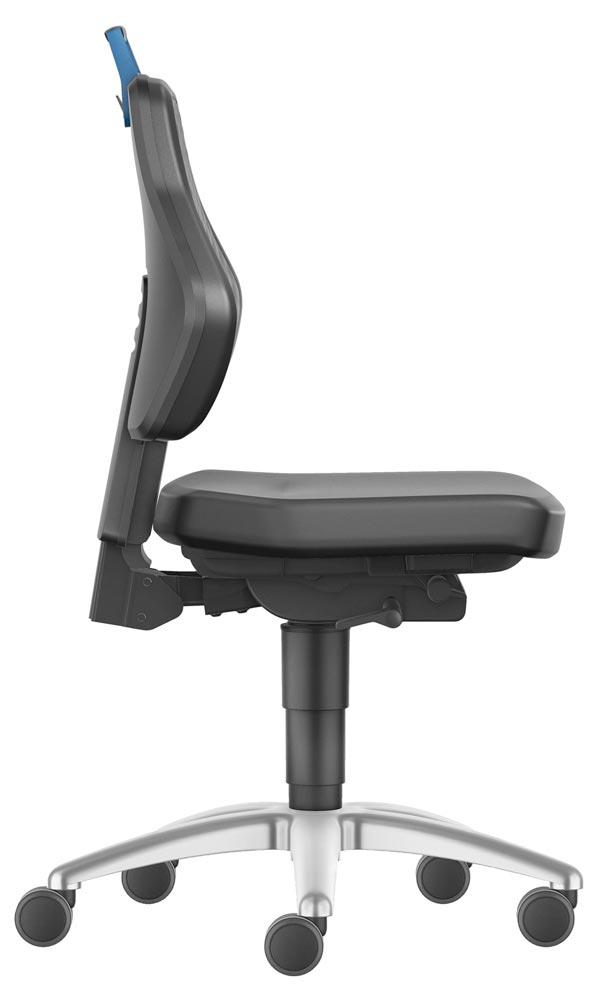 Arbeitsdrehstuhl, autom. Gewichtsregulierung, Ergonomie-Paket, Tragegriff, Kunstleder schwarz, Rollen