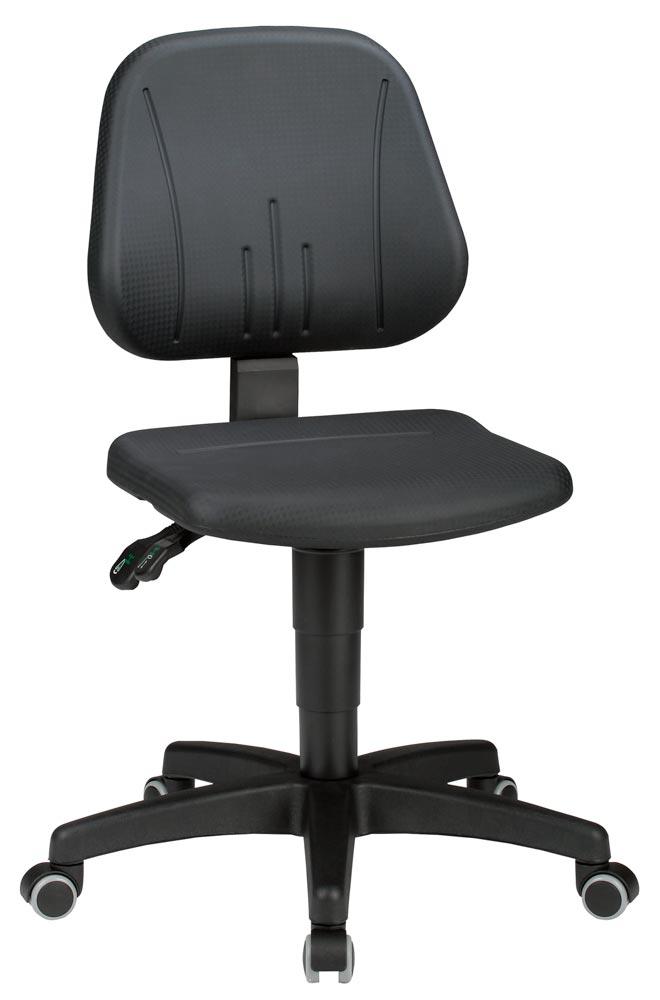 Arbeitsdrehstuhl, Sitz Höhe 440-620 mm, PU-Schaum schwarz, mit Rollen